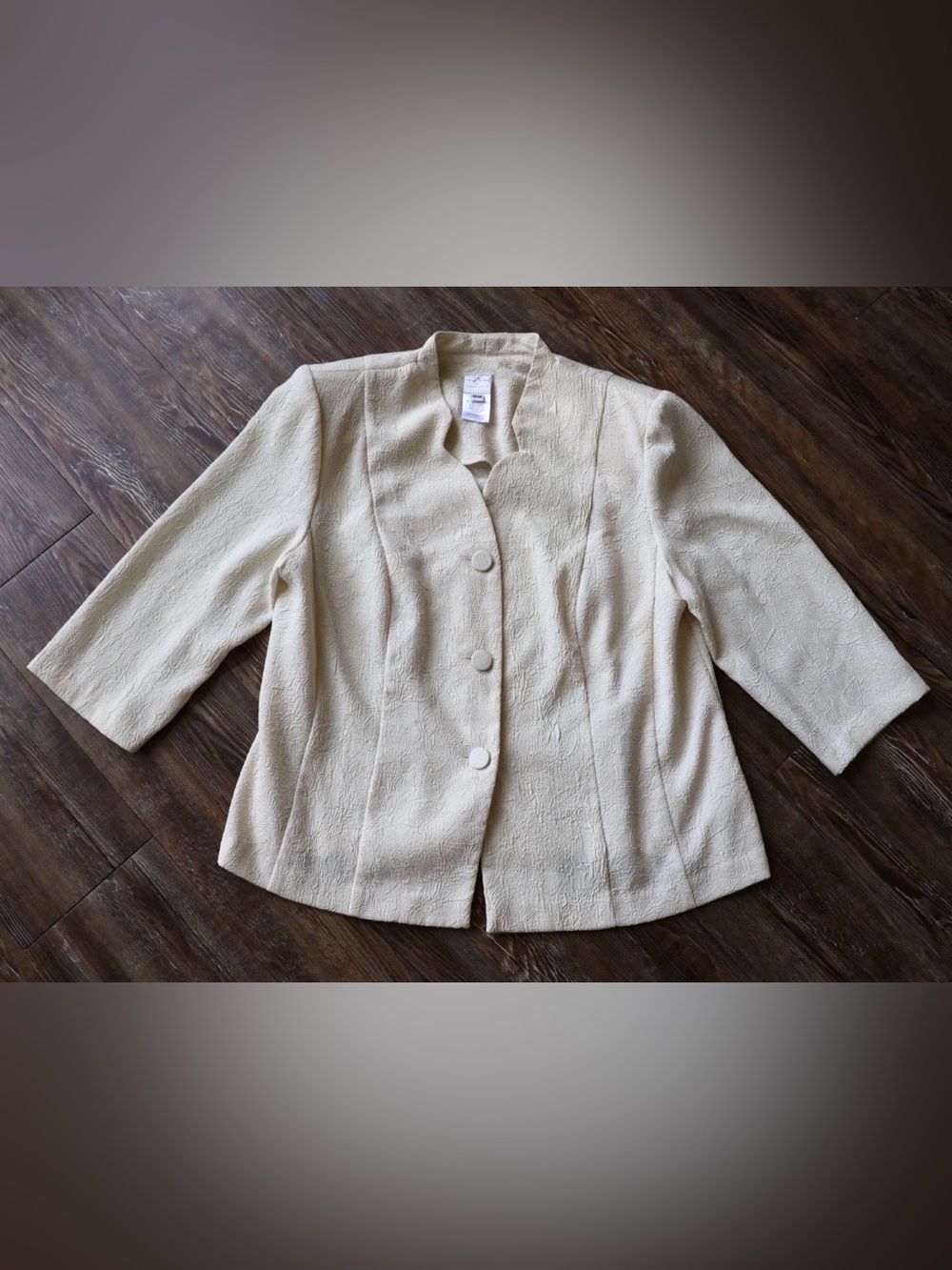 Vintage Emma James Textured Floral 3 Button Blazer Classic Office Womens Plus 16